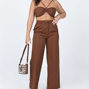 Princess Polly Elana Trouser Two Piece Set in Brown